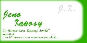 jeno kaposy business card